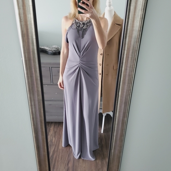 BcbgMaxAzria Grey Maxi Dress - Picture 1 of 6